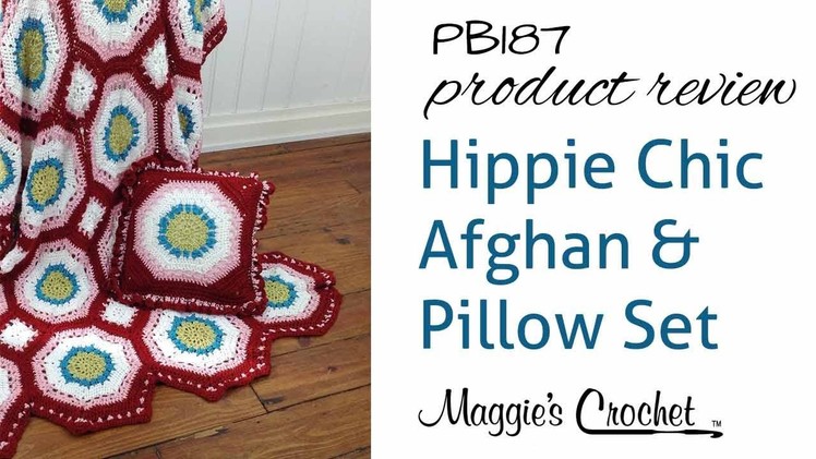 Hippie Chic Afghan and Pillow Set Crochet Pattern Product Review PB187
