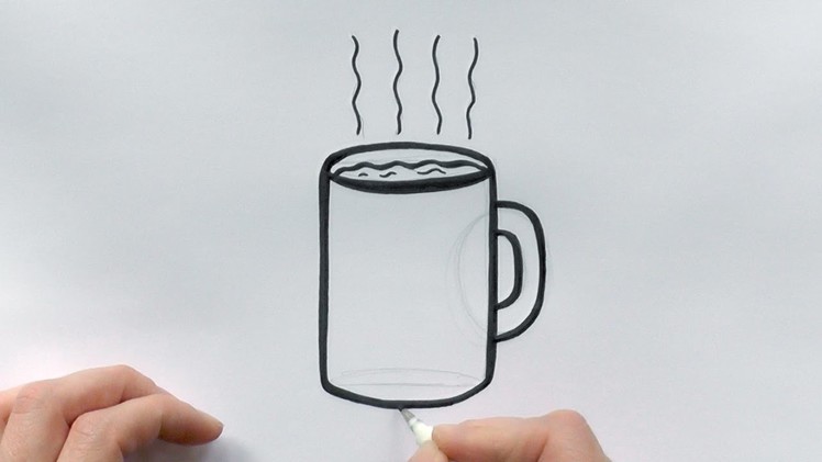 How to Draw a Cartoon Cup of Coffee