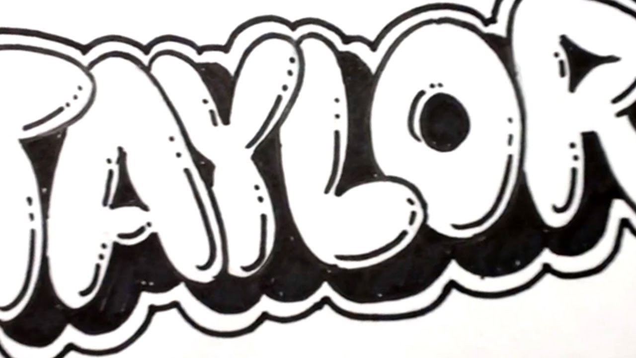 How to Draw Bubble Letters - Taylor in Graffiti Name Art