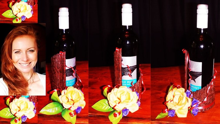 How to make gift basket for a bottle of wine from a newspaper