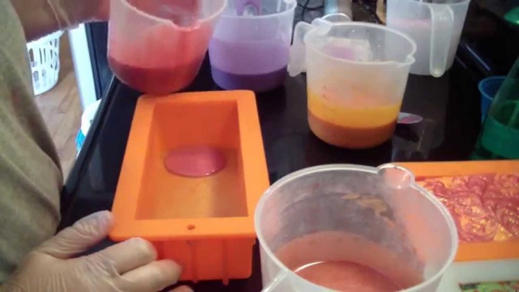 Making & Cutting Rainbow Sherbet Soap for BeScentede fragrance oil supply