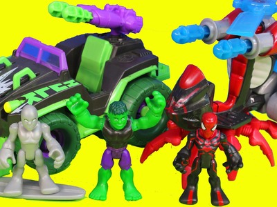 Marvel Super Hero Hulk Mud Stormin 4x4 Spider-man Arachno Blade Copter Silver Surfer Toys