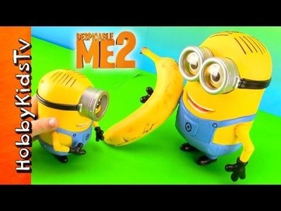 Minion Dave Banana Battle with Stuart! HobbyKid Story Despicable ME Angry Bird Bad Piggie