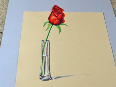 The Secret Technique for 3D Drawings! - How to Draw an Anamorphic Rose in 3D