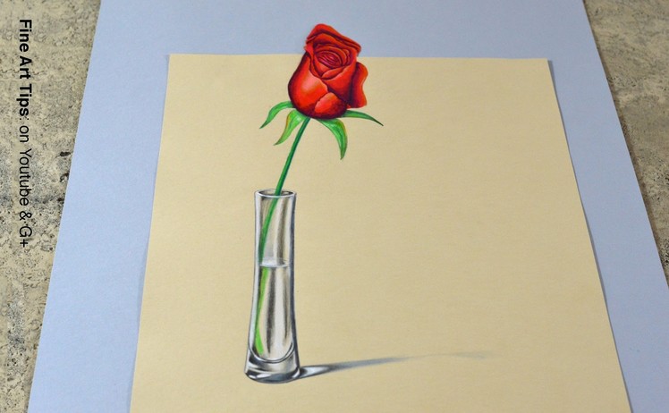 The Secret Technique for 3D Drawings! - How to Draw an Anamorphic Rose in 3D