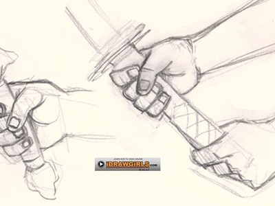 How to draw hand holding sword