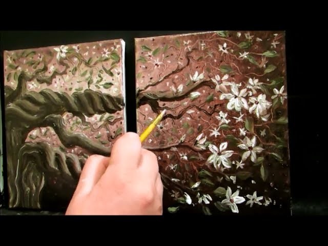 How to paint blossoms on a tree