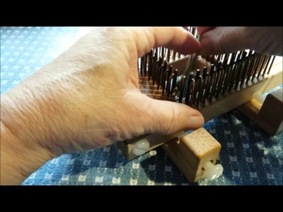 Kitchener cast on performed on a Kiss loom