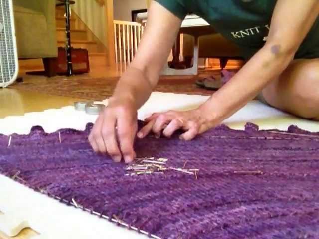 Part 4: Blocking a Shawl with Blocking Wires and Pins