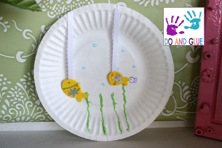Kindergarten Craft  How to Make a Paper Plate Aquarium