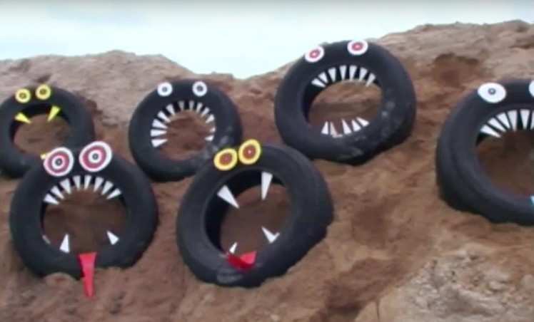 Craft Ideas For Kids - Tire Faces | Mega Cardboard Craft | Øistein Kristiansen