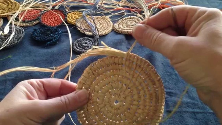 Craft School Oz - finishing off a coiled basket