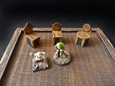 Easy to craft miniature chairs for D&D and other table top games (DM's Craft #89)