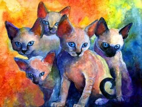 Contemporary Cat Portrait Paintings by Russian Artist Svetlana Novikova art cat pictures