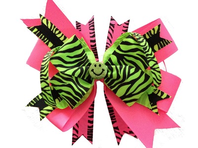 Easy Stacked Over The Top Neon Hair Bow Tutorial