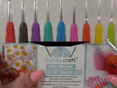 Funky Craft 9pcs Premium Ergonomic Crochet Hooks Set