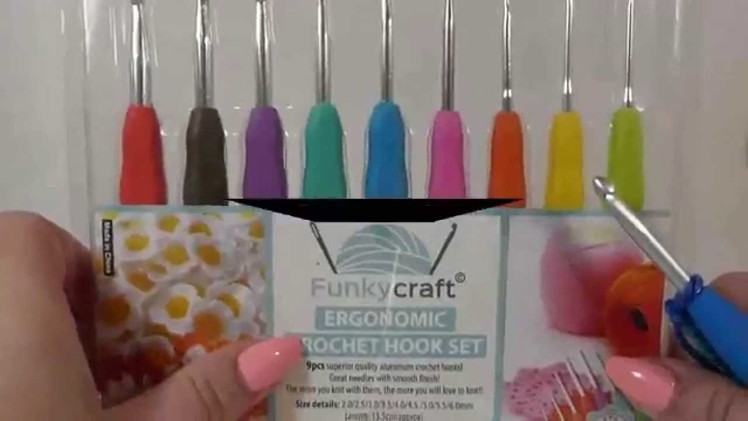 Funky Craft 9pcs Premium Ergonomic Crochet Hooks Set