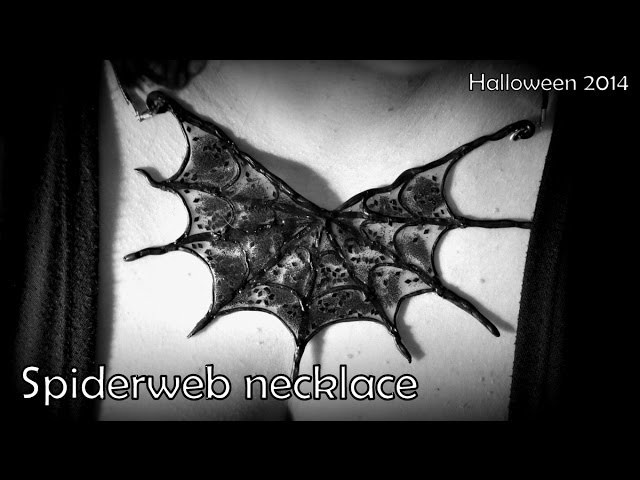 Halloween: Spider web necklace - polymer clay TUTORIAL
