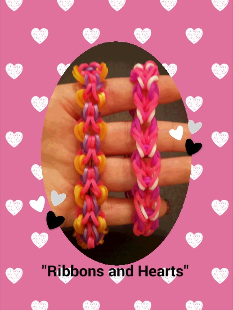 New "Ribbons and Hearts" Hook Only Rainbow Loom Bracelet