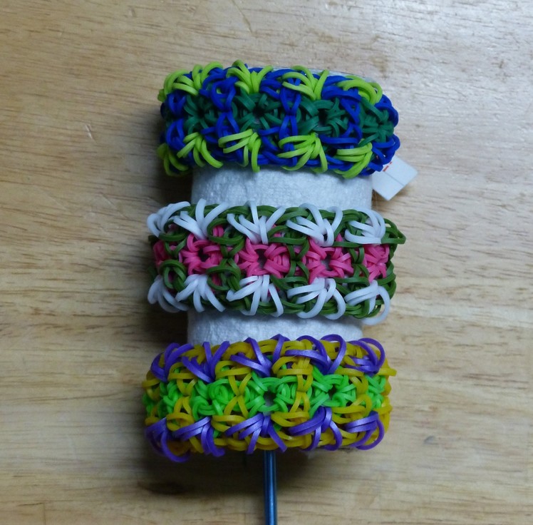 Rainbow Loom Bracelet - Original Design - "EMBROIDERY" (ref #5i)