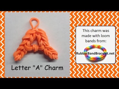 Rainbow Loom Letter A Loom Band Charm - Made Using RubberBandBracelet Loom Bands