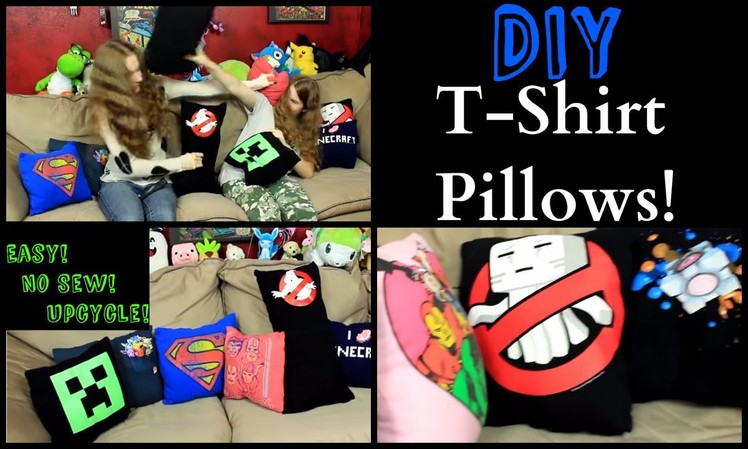 T-Shirt Pillows DIY - Easy No Sew Up-cycle!