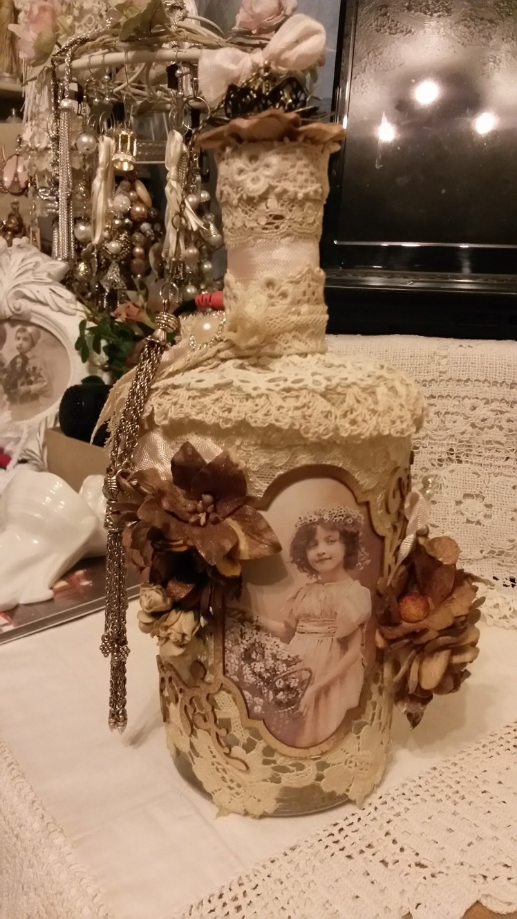 Wild Orchid Crafts - Altered Bottle Vintage style