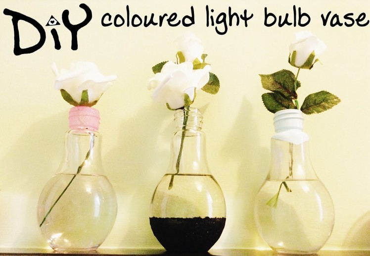 DIY coloured light bulb vase