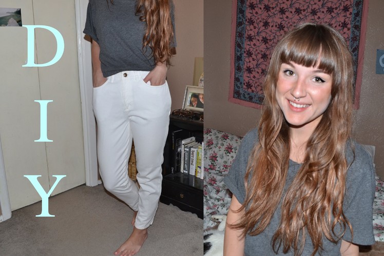 DIY How to Make Mom Jeans.High Waisted Jeans