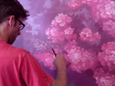 Painting A Cherry Blossom Tree - Mural Joe