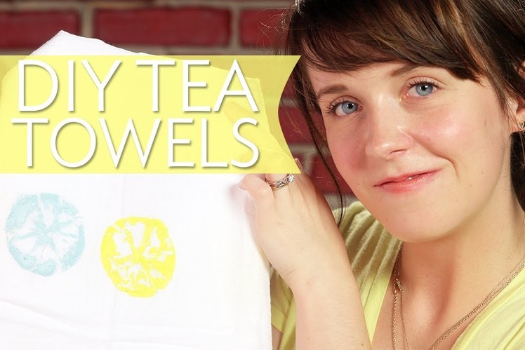 DIY LEMON STAMPED TEA TOWELS | Broke But Bougie