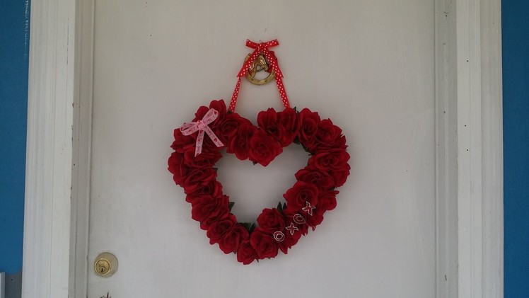DIY Valentine's Day Wreath with tools from the Dollar Store