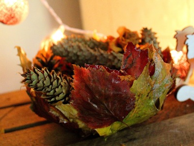 Misa z liści jesienne DIY. autumn bowl with leaves DIY