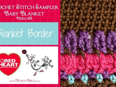 Border for the Crochet Stich Sampler Baby Blanket Crochet Along (Video 13)