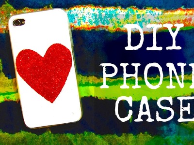 DIY Glitter Heart Phone Case