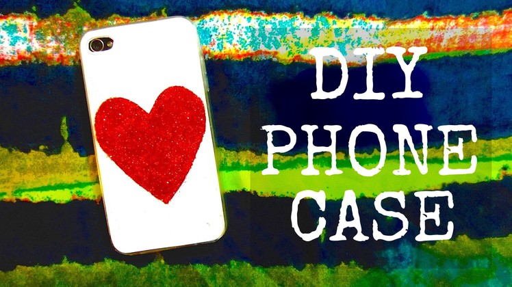 DIY Glitter Heart Phone Case