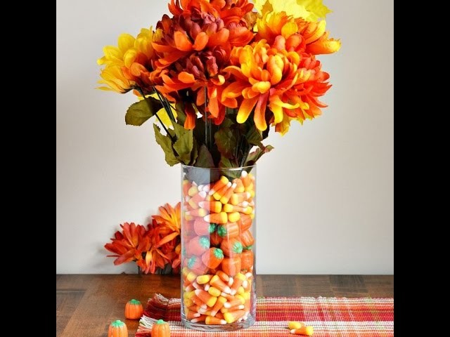 Easy DIY Fall Candy Filled Flower Vase Craft