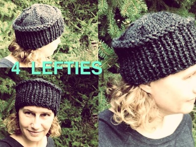 Watch How To Knit Flat Top Hat - Fast Project (4 LEFTIES)