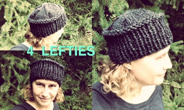 Watch How To Knit Flat Top Hat - Fast Project (4 LEFTIES)