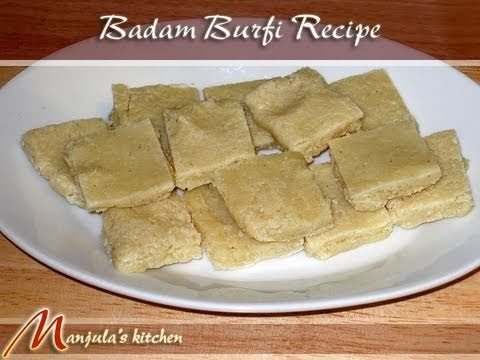 Badam Burfi (Almond Candy) by Manjula, Indian Vegetarian Food