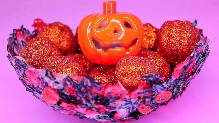 DIY Halloween Accent Bowl - How to Make Halloween Pumpkin Decor Bowls!