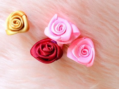 DIY: How to make a ribbon rose by hot glue gun, quick and easy.