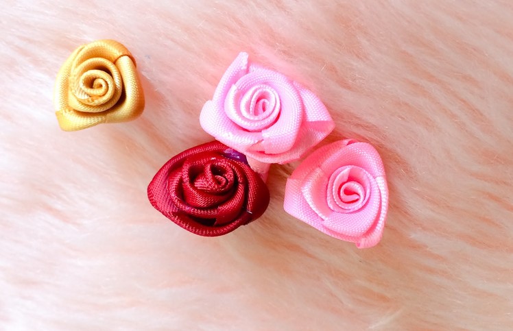 DIY: How to make a ribbon rose by hot glue gun, quick and easy.