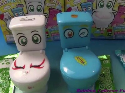 2 Japanese Candy "In A Toilet" Mokomoko Mokoretto White+Blue Color DIY Toy Set