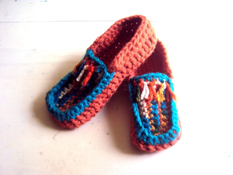 Crochet Slippers - Handmade Shoes - Easy on Boots by Grahams Bazaar