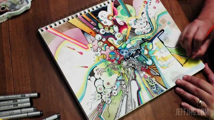 "Tubes of Wonder" Watercolor + Pen & Ink Time-Lapse Illustration - JeffJag