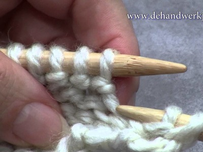 Breien algemeen: Stekenpositie op de naald (averecht). Position of stitches on the needle (purl)