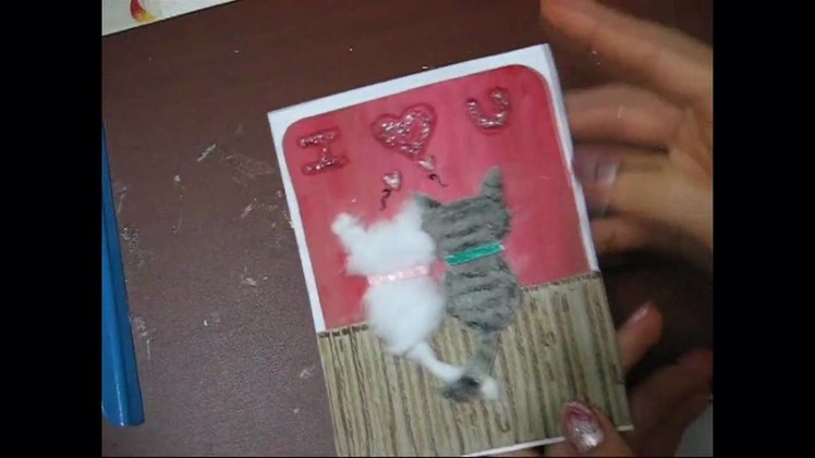 Cuddling Cats card