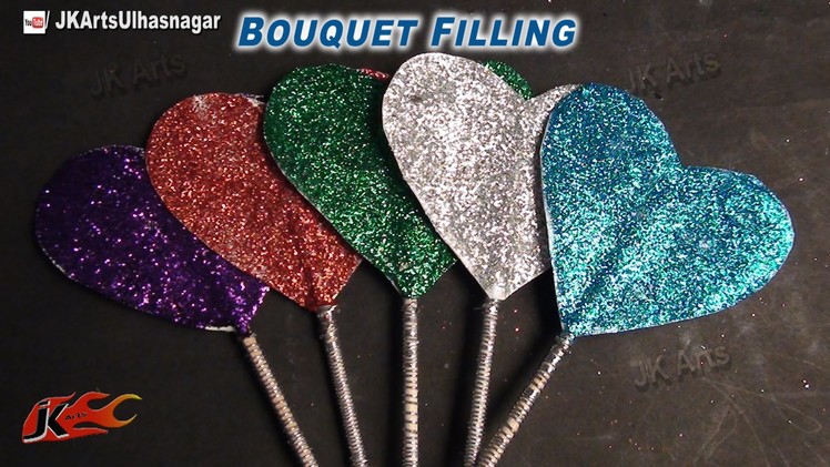 DIY Bouquet Heart Sticks from Paper | How to make | JK Arts 655