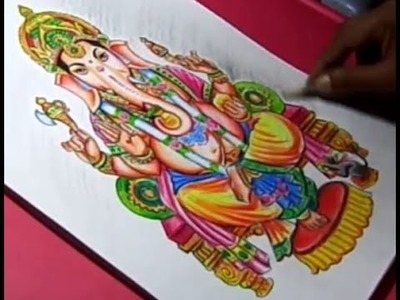 How to Draw Lord GANESHA COLOR DRAWING